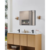 Amelia 4-inch 2-light Champagne Gold and Polished Nickel 5CCT LED Vanity Light with Clear and Clear Ribbed Glass