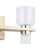 Amelia 15-inch 4-light Champagne Gold and Polished Nickel 5CCT LED Vanity Light with Clear and Clear Ribbed Glass
