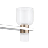 Amelia 24-inch 6-light Polished Nickel and Champagne Gold 5CCT LED Vanity Light with Clear and Clear Ribbed Glass