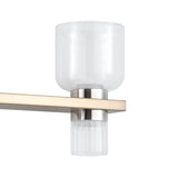 Amelia 34-inch 8-light Champagne Gold and Polished Nickel 5CCT LED Vanity Light with Clear and Clear Ribbed Glass