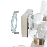 Amelia 34-inch 8-light Polished Nickel and Champagne Gold 5CCT LED Vanity Light with Clear and Clear Ribbed Glass