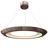 American Walnut Petra Round Suspension with White Stone Accent by Accord