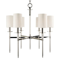 Amherst Chandelier - 6 Light, Polished Nickel by Hudson Valley