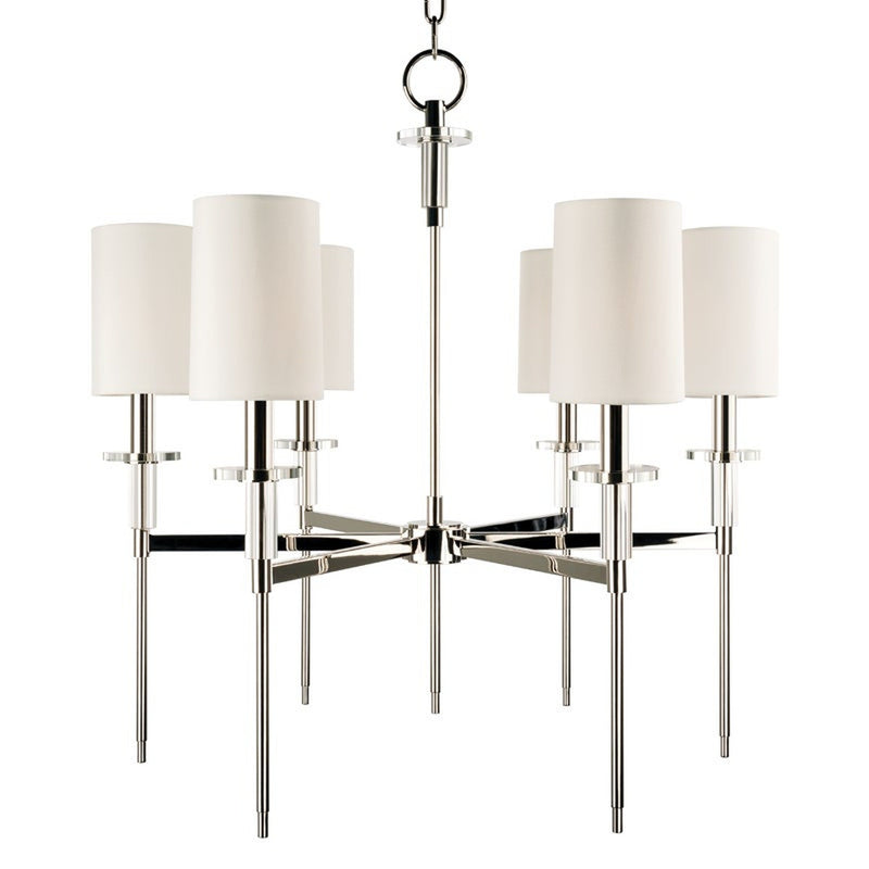 Amherst Chandelier - 6 Light, Polished Nickel by Hudson Valley
