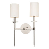 Amherst Wall Sconce - 2-Light 13 Inch - Polished Nickel by Hudson Valley