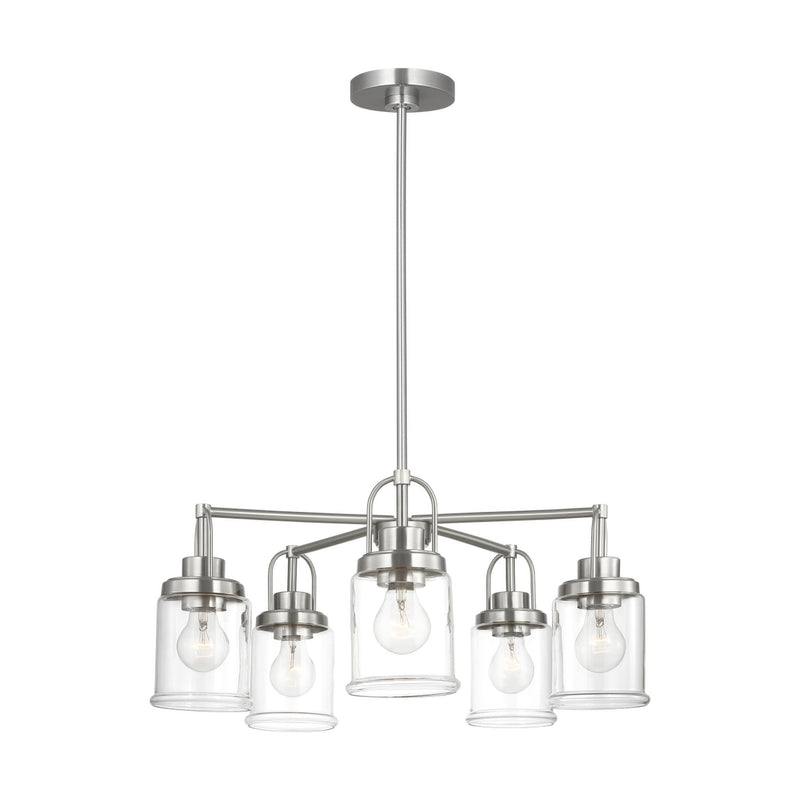 Anders Chandelier — 24", Clear, Brushed Nickel