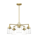 Anders Chandelier — 24", Clear, Satin Brass