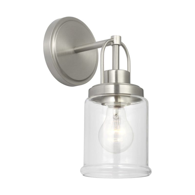 Anders Vanity Light — 4 3/4", Clear, Brushed Nickel