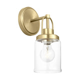 Anders Vanity Light — 4 3/4", Clear, Satin Brass