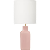 Anderson Table Lamp — 13 7/8", White Linen, Rose