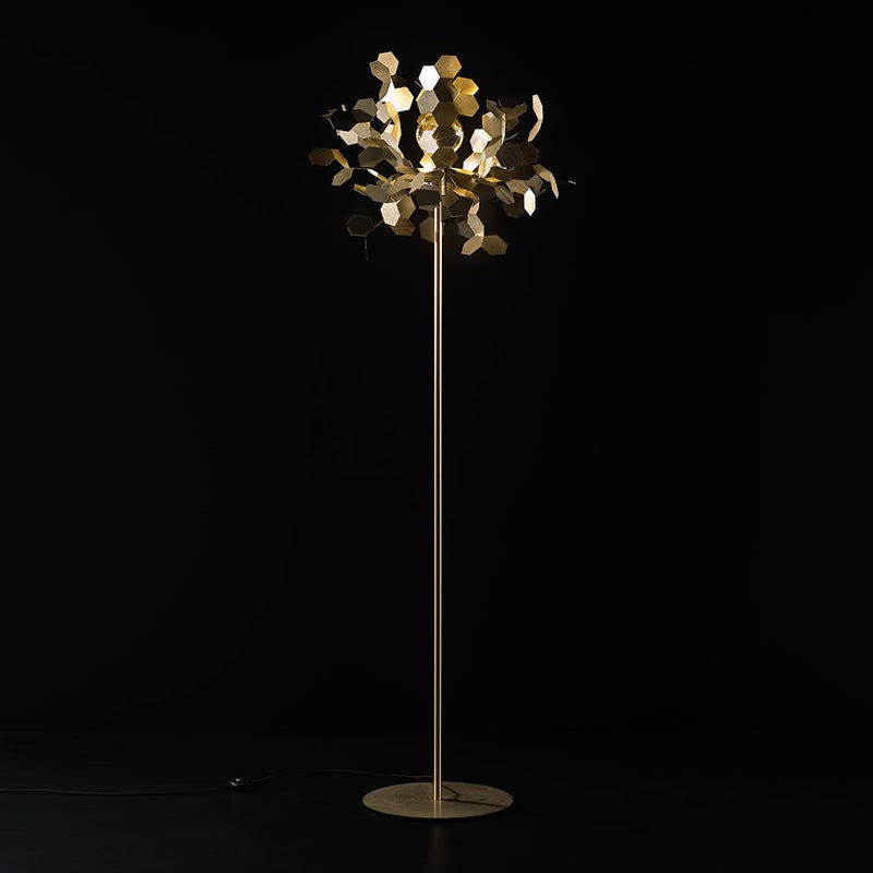 Andromeda Floor Lamp By Zava Luce, Finish: Light Satined Burnished Brass
