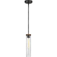 Angelo Slim Pendant — 3 3/8", Distressed Weathered Oak / Slate Grey Metal