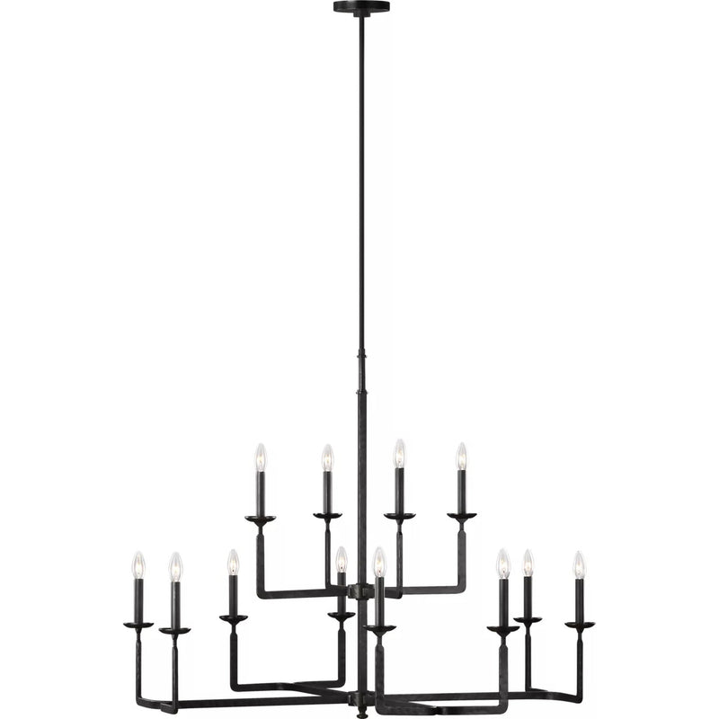 Ansley Chandelier — Large, Aged Iron