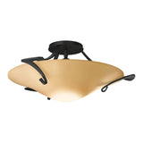 Antasia Semi-Flush Mount in Black, Sand Glass by Hubbardton Forge