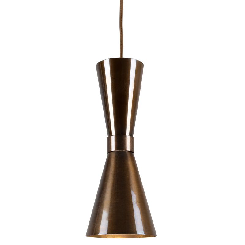 Antique Brass Amias Mid-Century Brass Pendant by Mullan Lighting