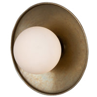 Antique Brass Aosta Brass Disc Bathroom Wall Light by Mullan Lighting