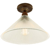 Antique Brass Hanoi Vintage Prismatic Flush Light by Mullan Lighting