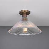 Antique Brass Hanoi Vintage Prismatic Flush Light by Mullan Lighting