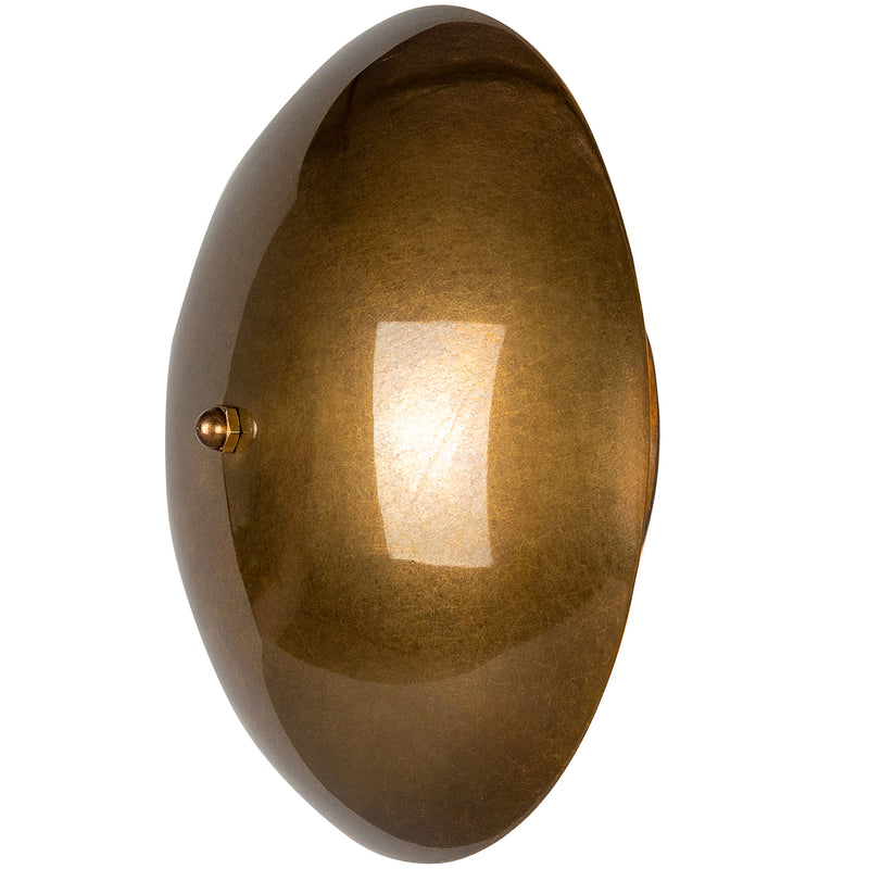 Antique Brass Luqa Brass Dish Wall Light by Mullan Lighting