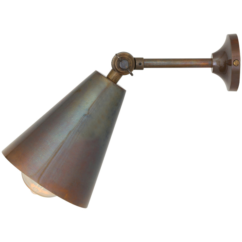 Antique Brass Moya Adjustable Brass Wall Light by Mullan Lighting