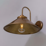 Antique Brass Nerissa Brass Swan Neck Wall Light by Mullan Lighting