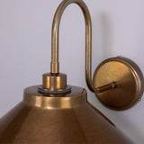 Antique Brass Nerissa Brass Swan Neck Wall Light by Mullan Lighting Detail View