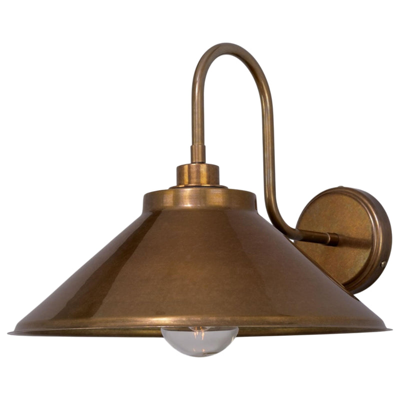 Antique Brass Nerissa Brass Swan Neck Wall Light by Mullan Lighting