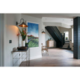 Antique Brass Nerissa Brass Swan Neck Wall Light by Mullan Lighting in Hallway