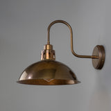 Antique Brass Paris Swan Neck Wall Light By Mullan Lighting