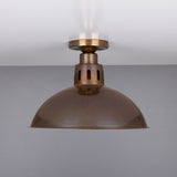 Antique Brass Paris Industrial Flush Ceiling Light by Mullan Lighting