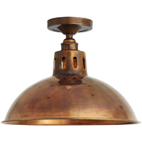 Antique Brass Paris Industrial Flush Ceiling Light by Mullan Lighting