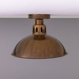 Antique Brass Paris Industrial Flush Ceiling Light by Mullan Lighting