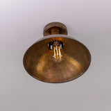 Antique Brass Paris Industrial Flush Ceiling Light by Mullan Lighting