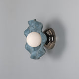 Antique Silver Blue Wavy Rivale Wall Light by Mullan Lighting