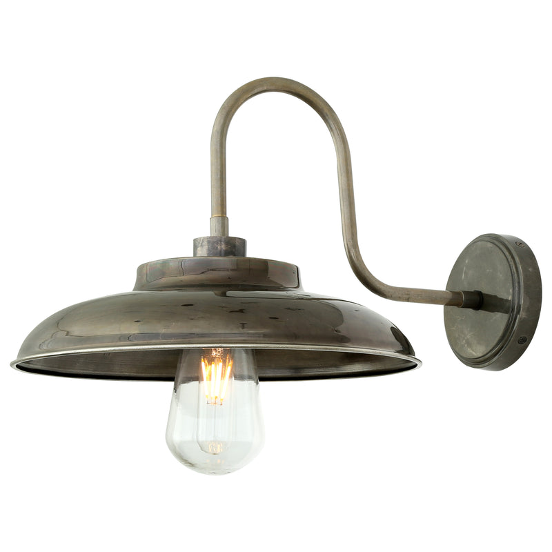 Antique Silver Darya Swan Neck Bathroom Wall Light By Mullan