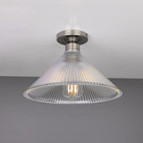 Antique Silver Hanoi Vintage Prismatic Flush Light by Mullan Lighting