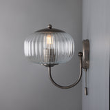 Antique Silver Nehir Reeded Glass Wall Light by Mullan Lighting
