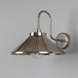 Antique Silver Nerissa Brass Swan Neck Wall Light by Mullan Lighting