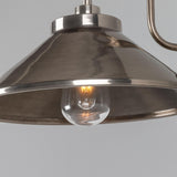 Antique Silver Nerissa Brass Swan Neck Wall Light by Mullan Lighting Detail View
