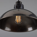 Antique Silver Paris Industrial Brass Pendant by Mullan Lighting Zoomed View