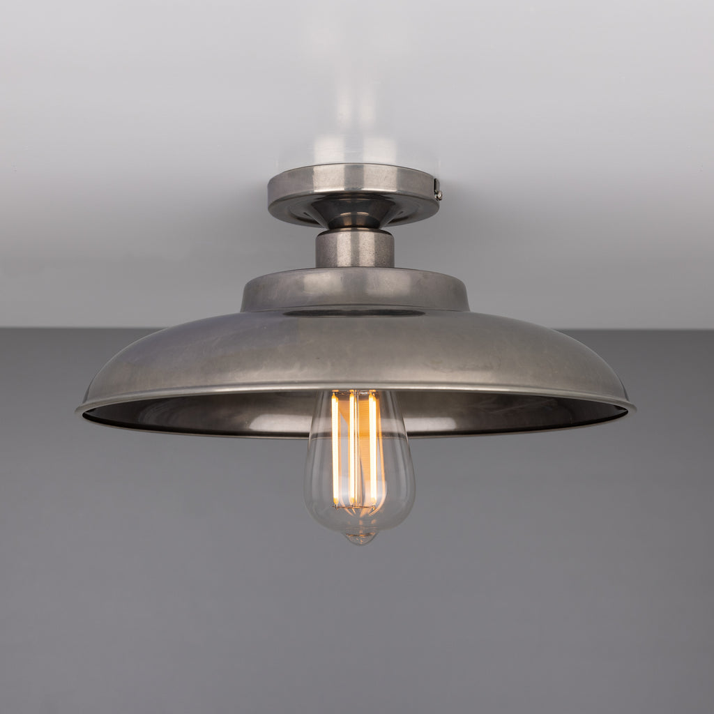 Telal Industrial Factory Flush Ceiling Light by Mullan Lighting