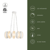 Antique White 25inch Cortez Chandelier by Alora Lighting Light Source