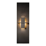 Aperture Vertical Wall Sconce - Dark Smoke-Hubbardton Forge White Art Glass