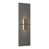 Aperture Vertical Wall Sconce - Natural Iron-Hubbardton Forge White Art Glass