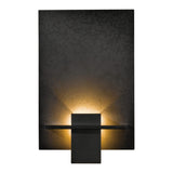 Aperture Wall Sconce, shown in Dark Smoke, White Art Glass, by Hubbardton Forge