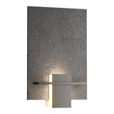 Aperture Wall Sconce in Black, White Art Glass by Hubbardton Forge