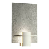 Aperture Wall Sconce in Sterling, White Art Glass by Hubbardton Forge