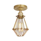 Apoch Flush Cage Light - Satin Brass