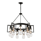 Apothecary Circular Chandelier, shown in Black, by Hubbardton Forge