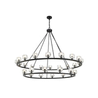 Aragon LED Chandelier 60'' Matte Black Clear